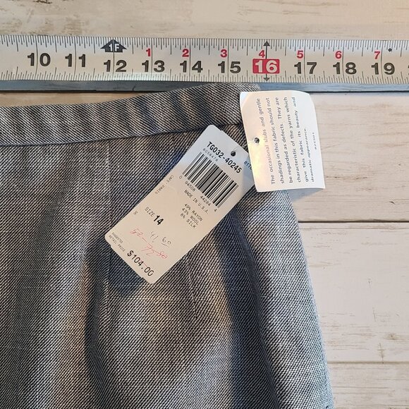 Vintage Pendleton Gray Wool Silk Blend Pencil Skirt NOS USA Acadamia Gilmore 14 - Picture 6 of 7